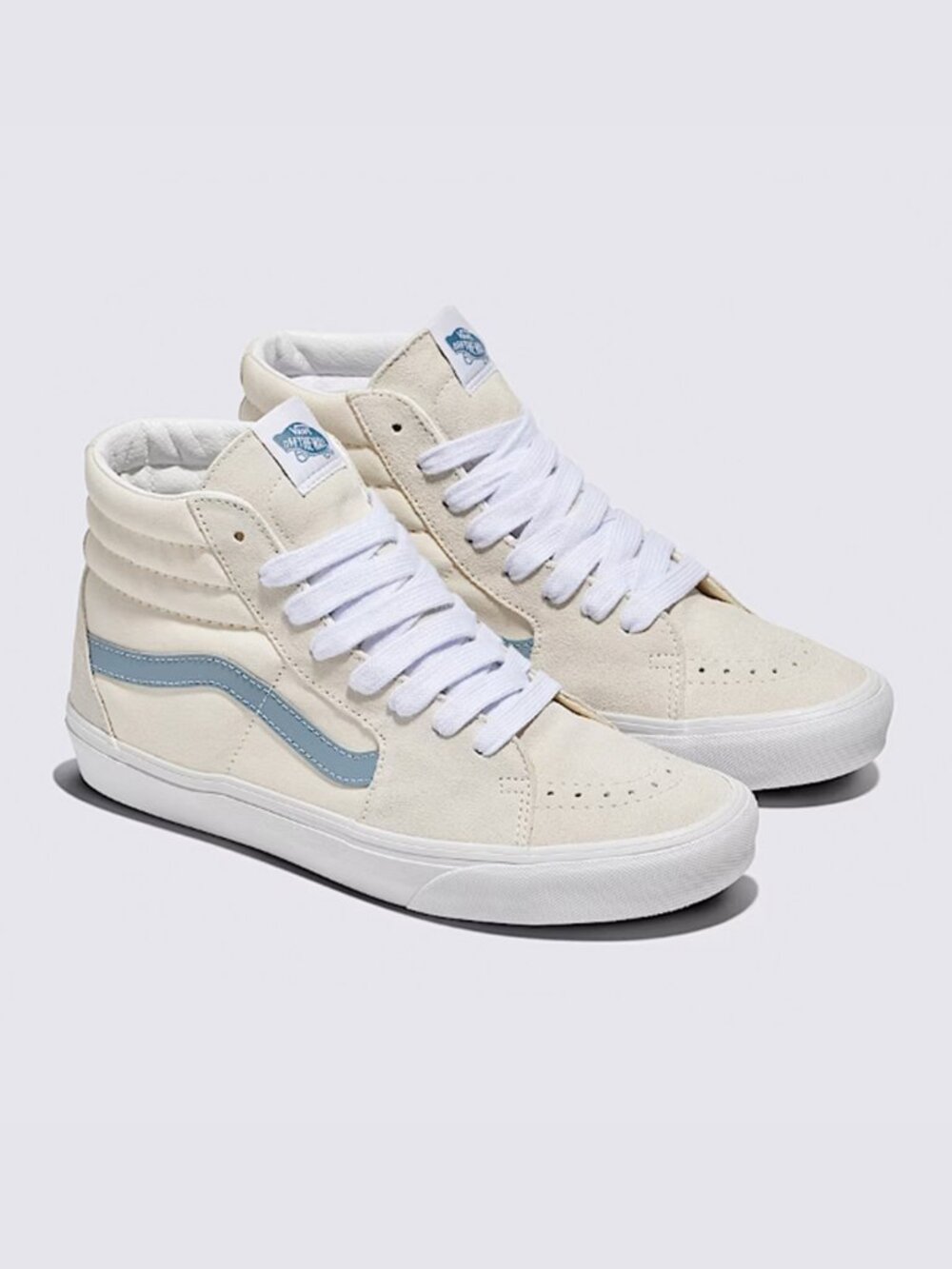 Vans Sk8-Hi Shoe Cream Citadel Blue Women NWB